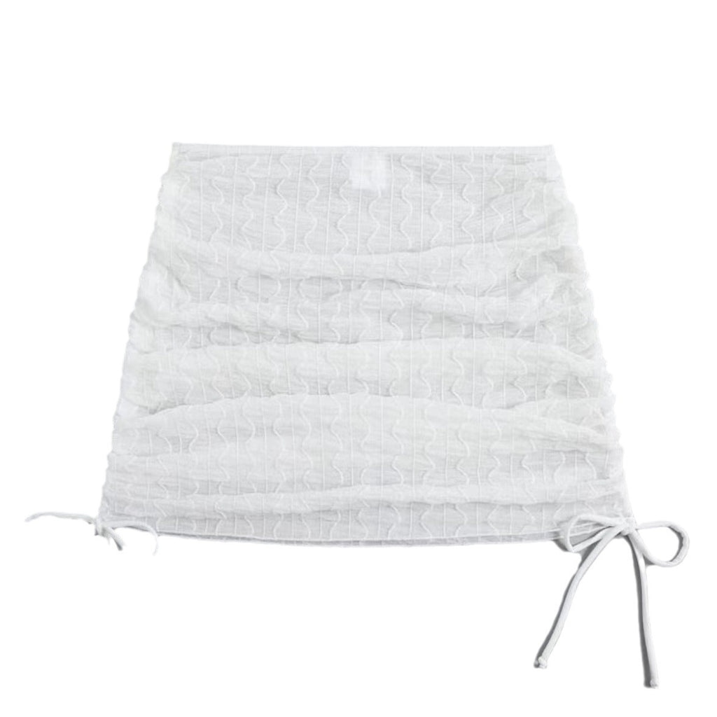 Bikini beach skirt mesh drawstring swimsuit