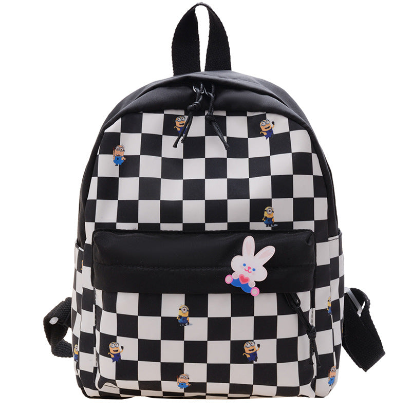 Kindergarten Student Schoolbag New Korean Version Of The Fashion Plaid Ins Boys And Girls Western Style Travel Backpack