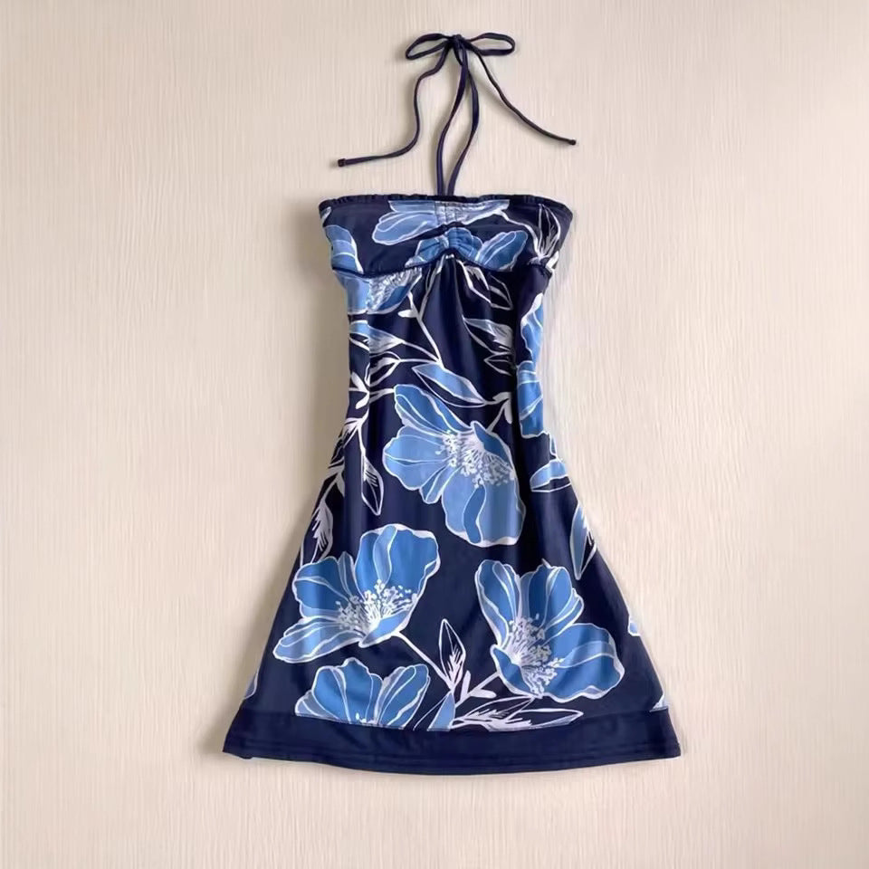 Floral Print  Beach Comfortable and Sexy Halter Dress