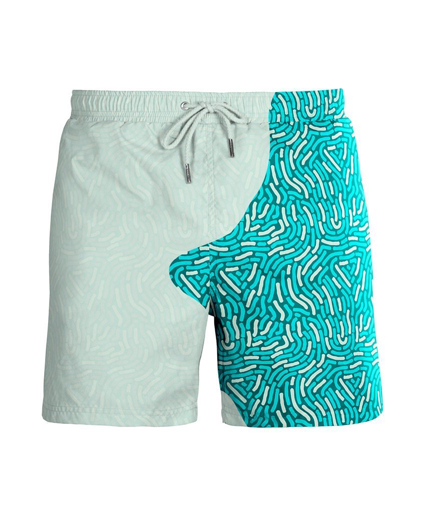 Water Changing Beach Pants Men's Quick Dry Large Size Swimming Pants Warm Color Changing Shorts Men's Swimming Pants