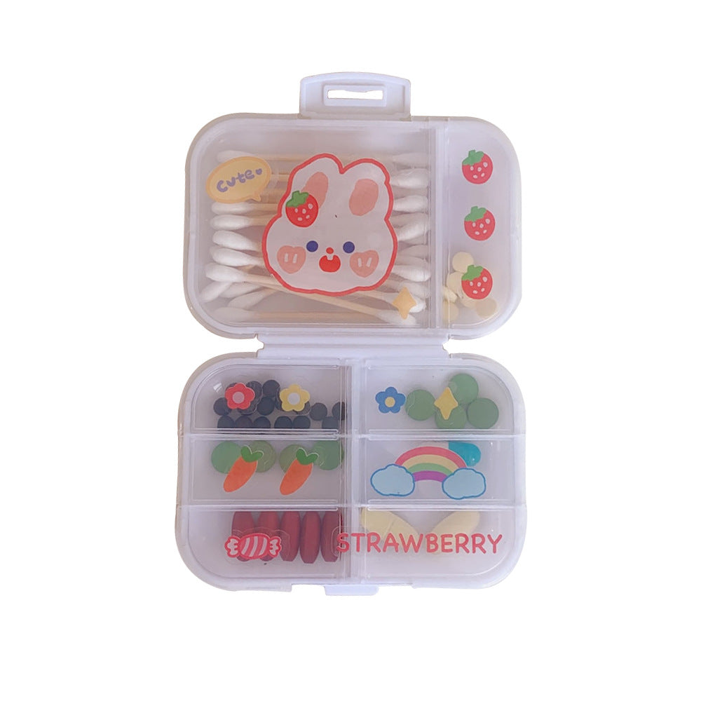 Portable Home Separated Pill Box Travel Mini Box Storage Box Transparent Pill Box Cute Storage Bo