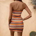 Strapless Dress with Ethnic Stripes for Vacation Style