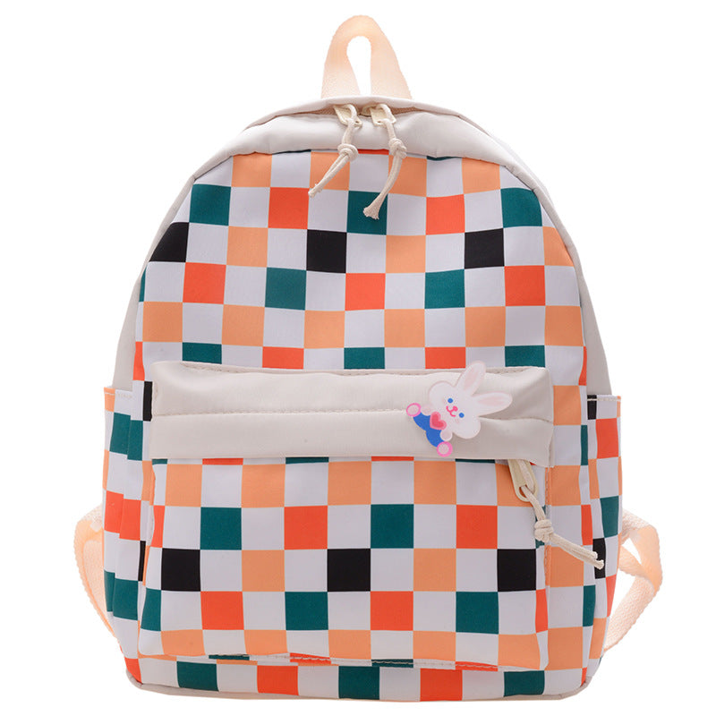 Kindergarten Student Schoolbag New Korean Version Of The Fashion Plaid Ins Boys And Girls Western Style Travel Backpack