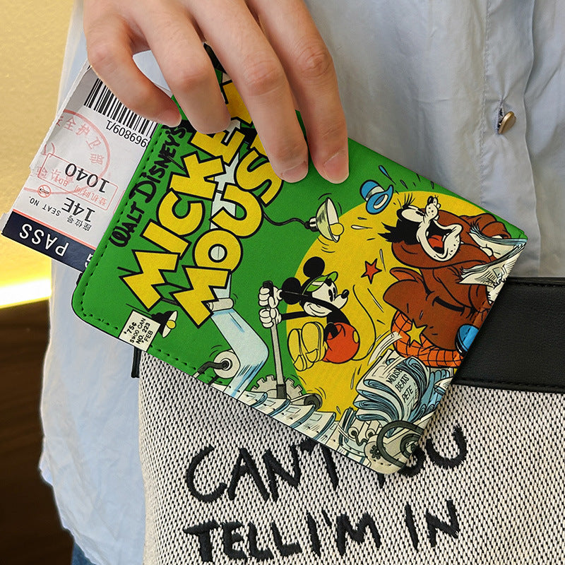 Cute card holder ID bag protective cover multi cartoon passport clip functional card for overseas travel storage