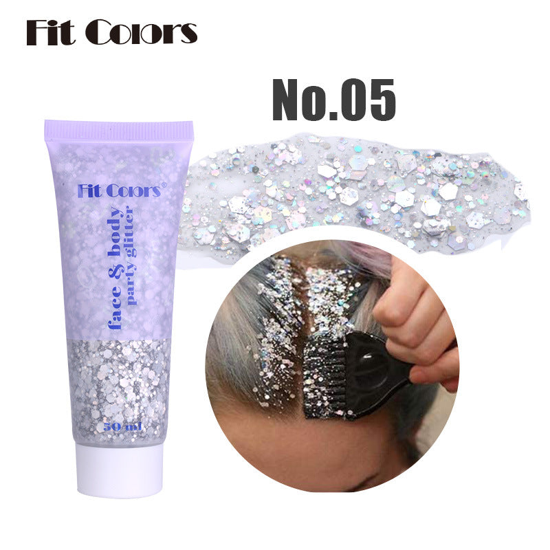 Fit Colors Sequin Gel Mermaid Scale Face Body Lip Sequin Eye Shadow Bright Polarized Stage Makeup