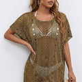 beach cover up dress women's sexy shiny thread beach bikini cover-up