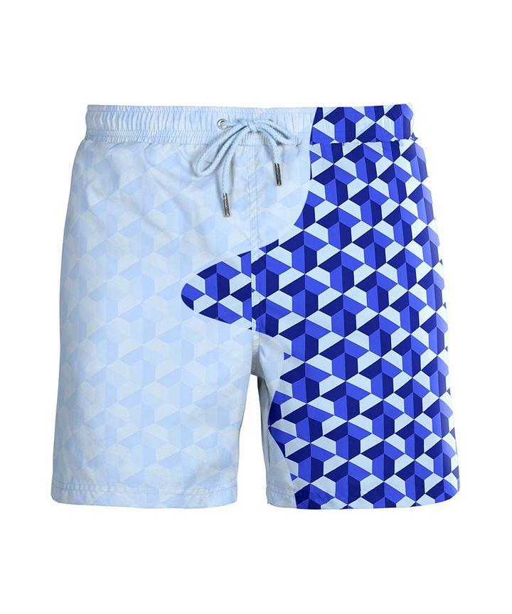 Water Changing Beach Pants Men's Quick Dry Large Size Swimming Pants Warm Color Changing Shorts Men's Swimming Pants