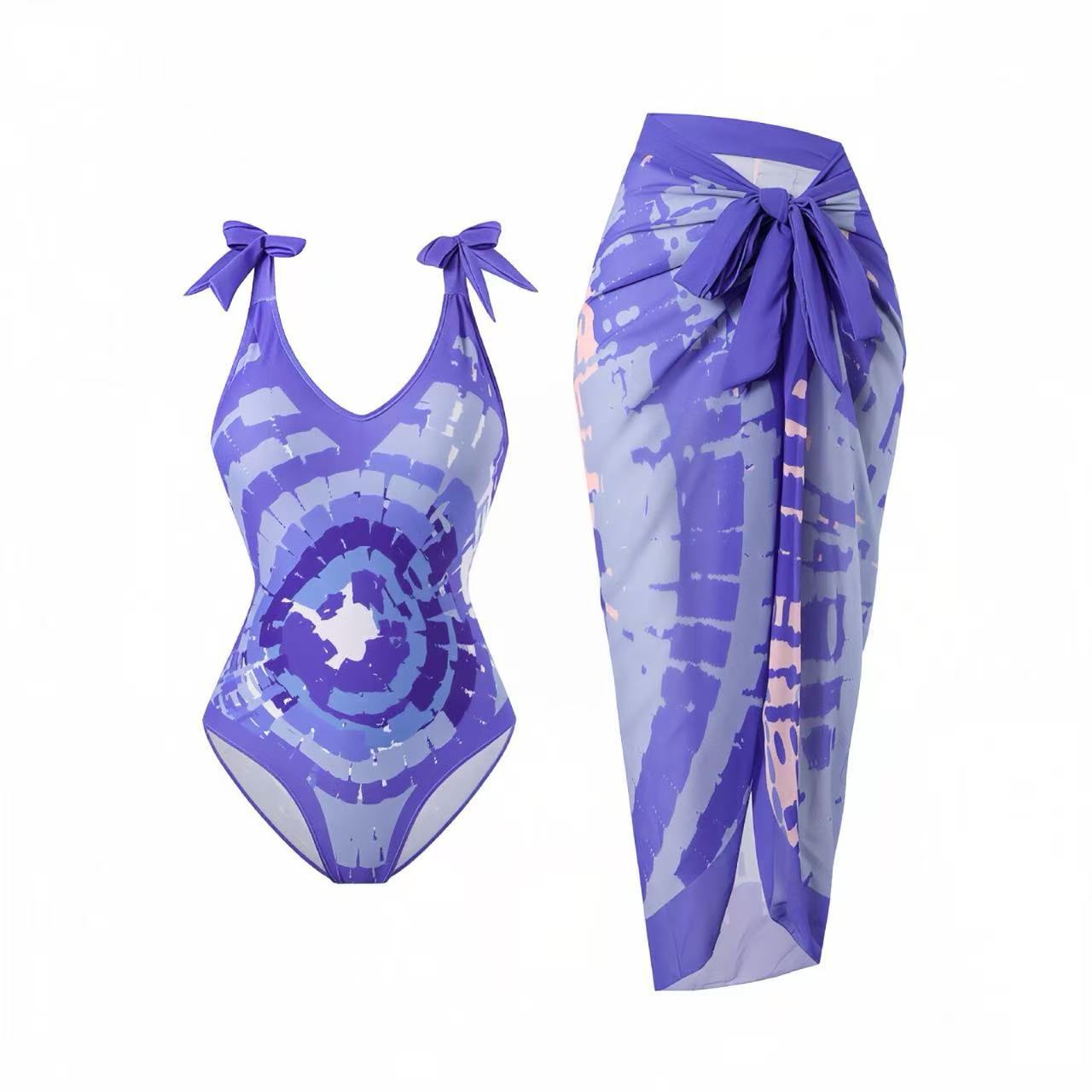 V-neck two-piece swimming set