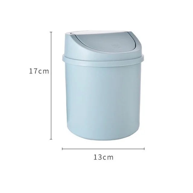 Minimalist plastic desktop trash can household press type with lid miscellaneous bin mini makeup table storage bin