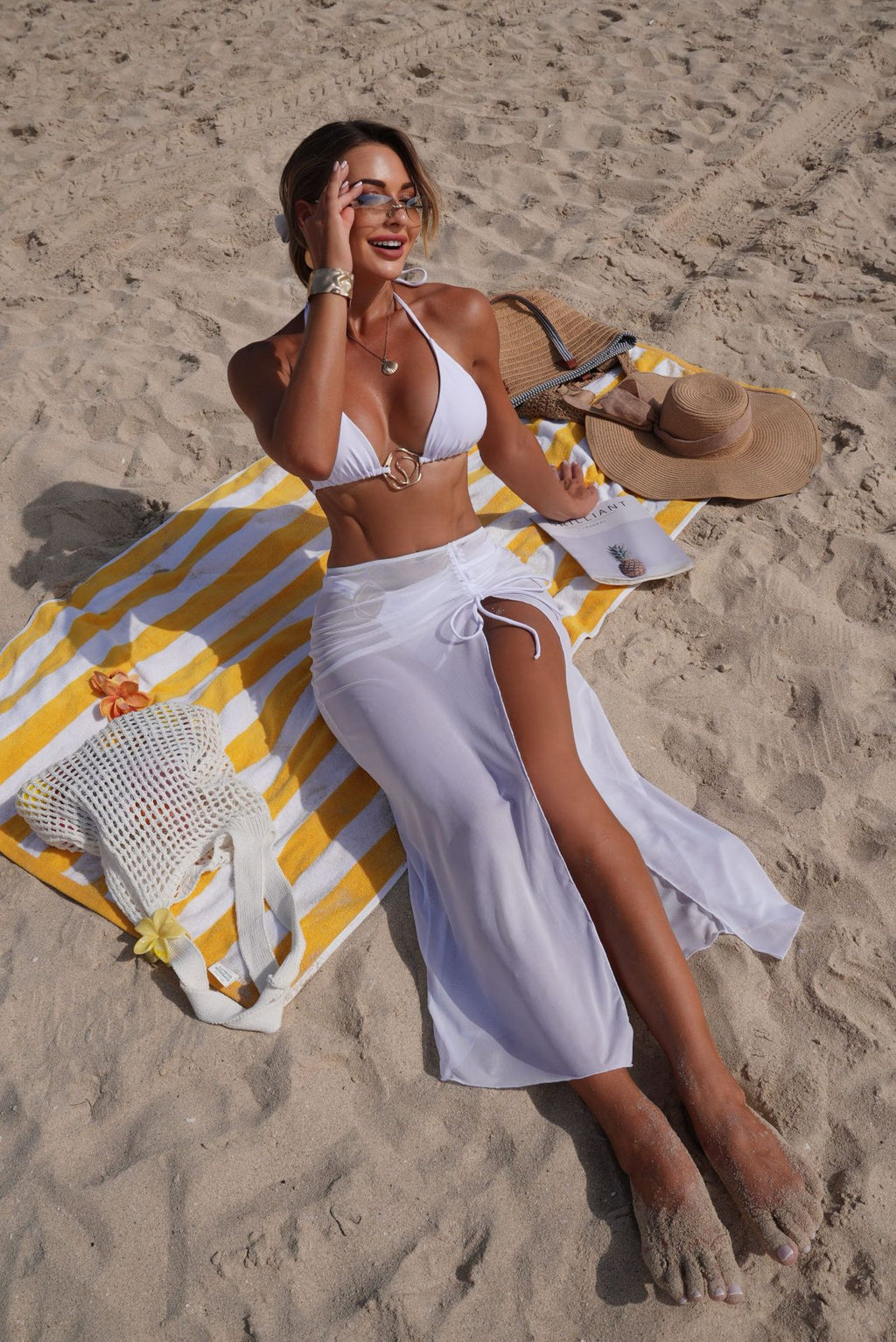 Solid Color Beach Sun Protection Mesh Dress
