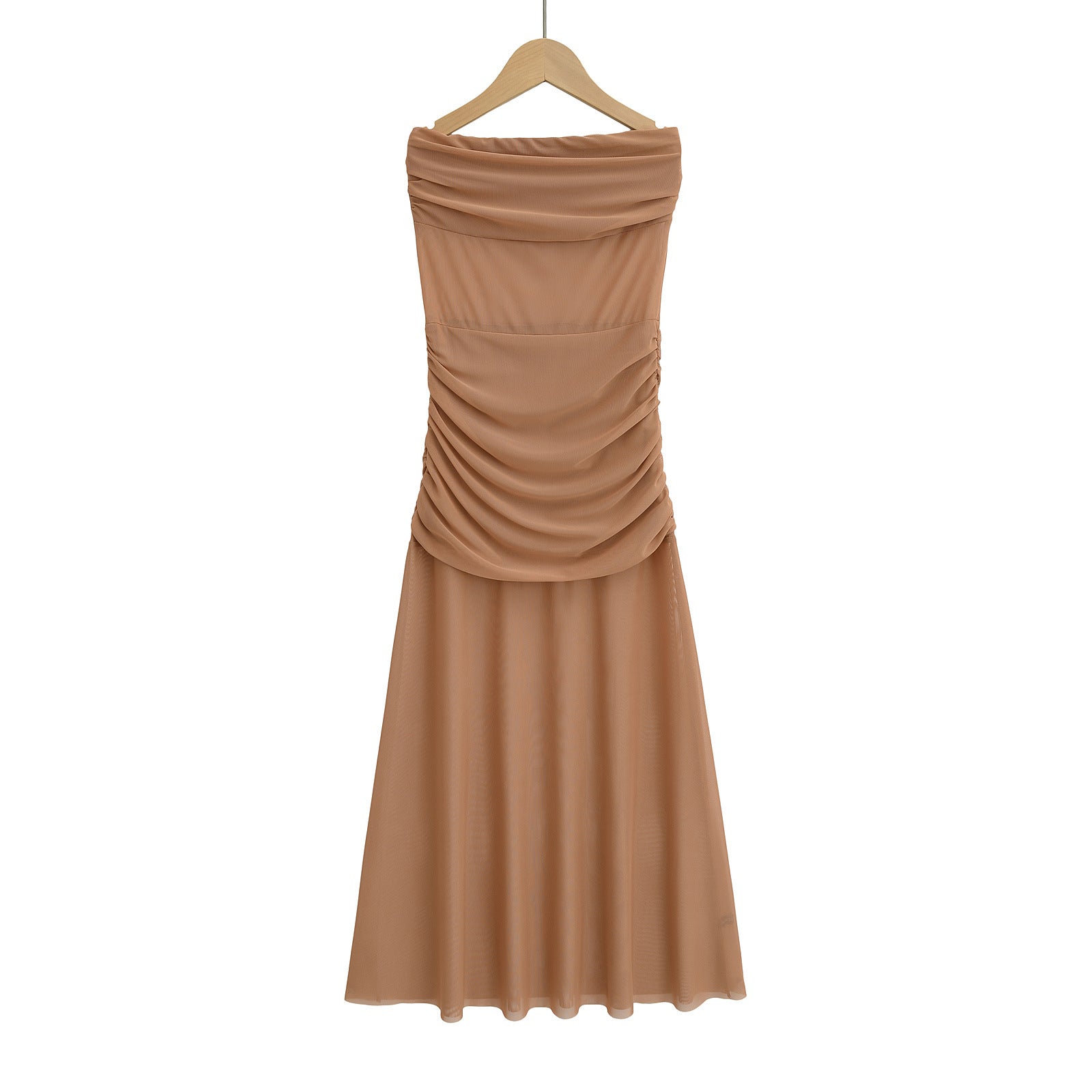 Chiffon Strapless Dress for Beach Vacation