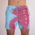 Water Changing Beach Pants Men's Quick Dry Large Size Swimming Pants Warm Color Changing Shorts Men's Swimming Pants