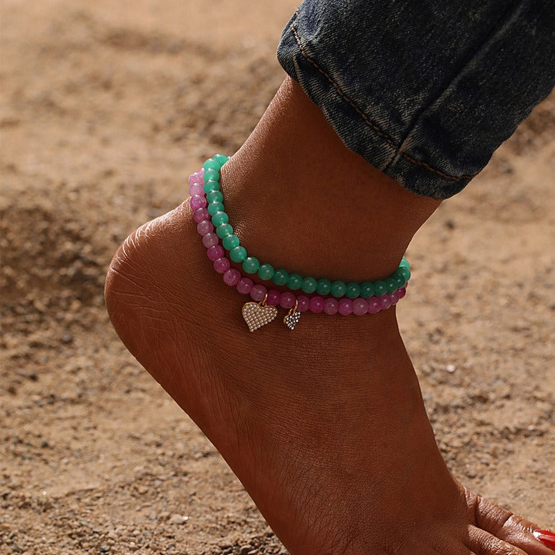 Vintage Beach Fragmented Crystal Feet Chain