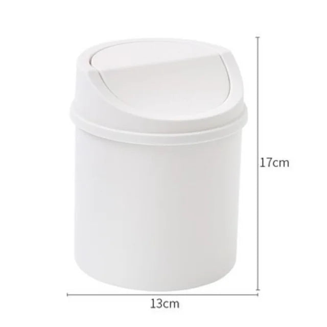 Minimalist plastic desktop trash can household press type with lid miscellaneous bin mini makeup table storage bin