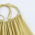 Vacation style hanging neck collar dress