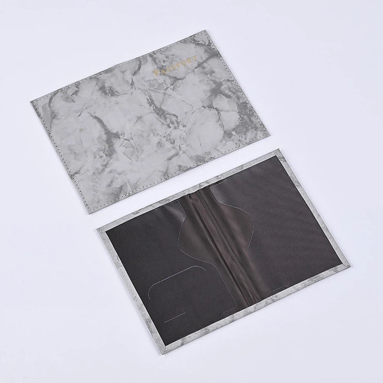 Passport package flight ticket clip marble patterned passport cover travel passport protective cover