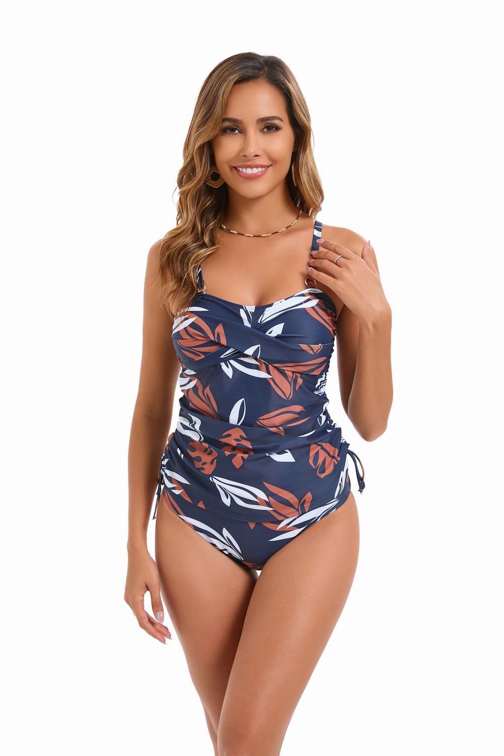 Swimsuit Tankini beach strapless print vintage women