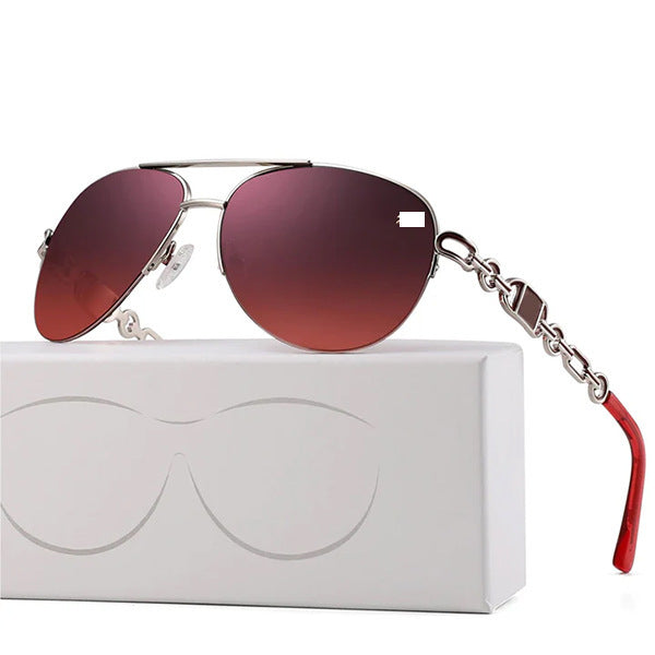 Beach Sunscreen Women's Gradient Lens Metal Frame