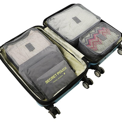 6Pcs/set Packing Cube Travel Bags Portable Large Capacity Clothing Sorting Organizer Luggage Accessories Supplies Product