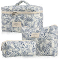 Storage Organizer Floral Quilted Makeup Bags Cotton Padded Cosmetic Bag Large Travel Toiletry Bag Women Zipper Wash Bag