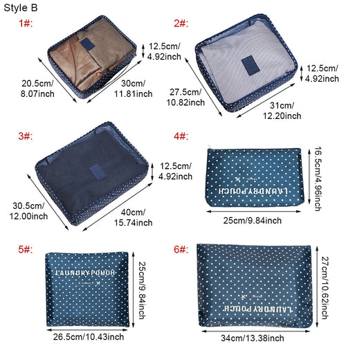 6Pcs/set Packing Cube Travel Bags Portable Large Capacity Clothing Sorting Organizer Luggage Accessories Supplies Product