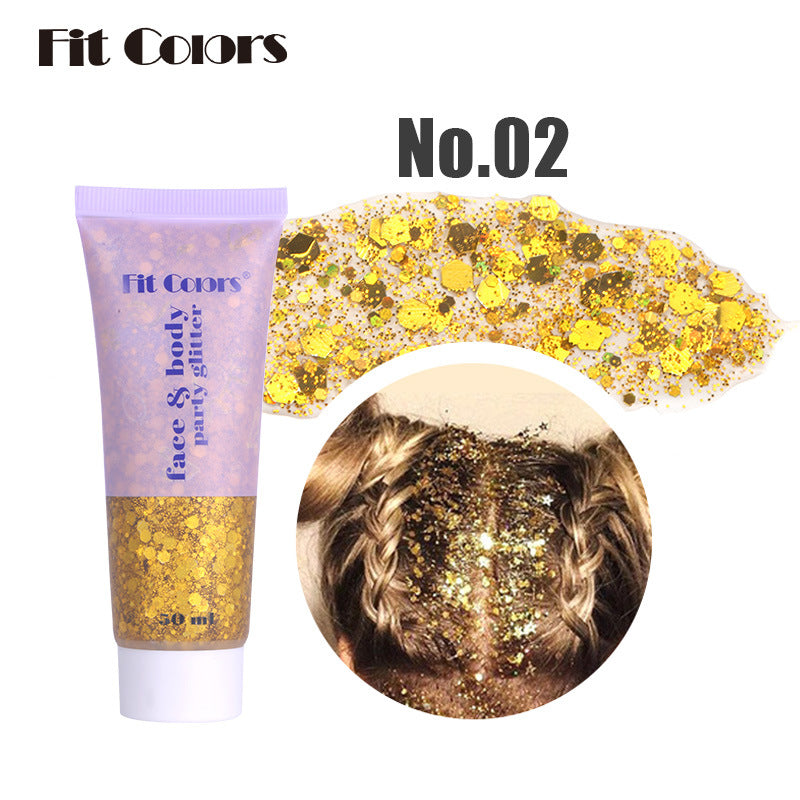 Fit Colors Sequin Gel Mermaid Scale Face Body Lip Sequin Eye Shadow Bright Polarized Stage Makeup