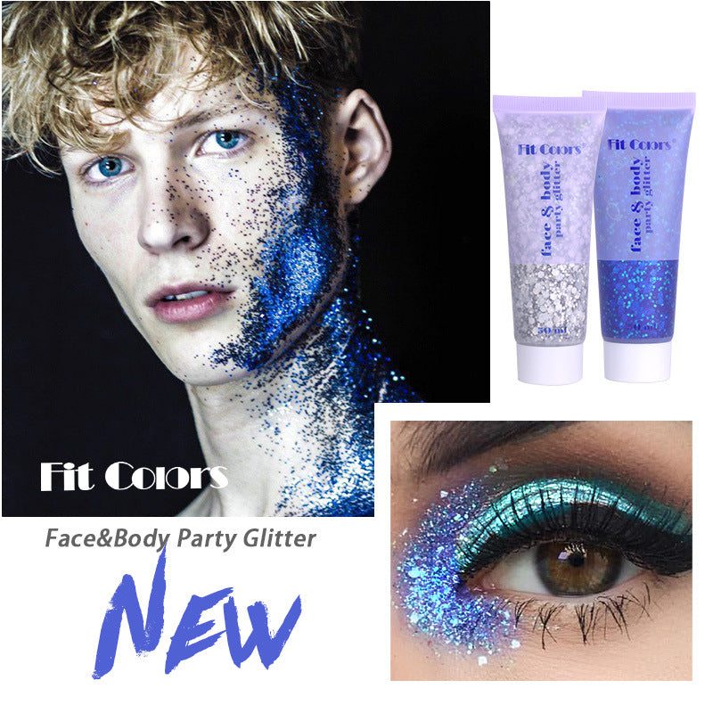 Fit Colors Sequin Gel Mermaid Scale Face Body Lip Sequin Eye Shadow Bright Polarized Stage Makeup