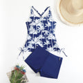 Drawstring vest style two-piece beach swimsuit