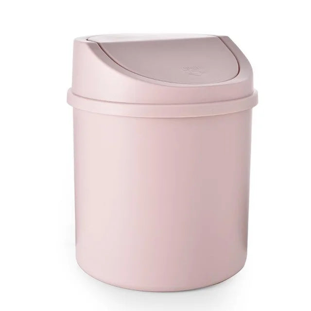 Minimalist plastic desktop trash can household press type with lid miscellaneous bin mini makeup table storage bin