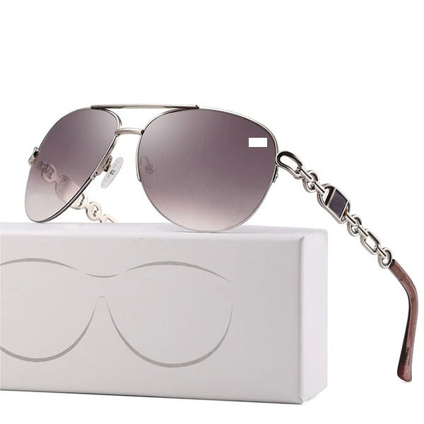 Beach Sunscreen Women's Gradient Lens Metal Frame