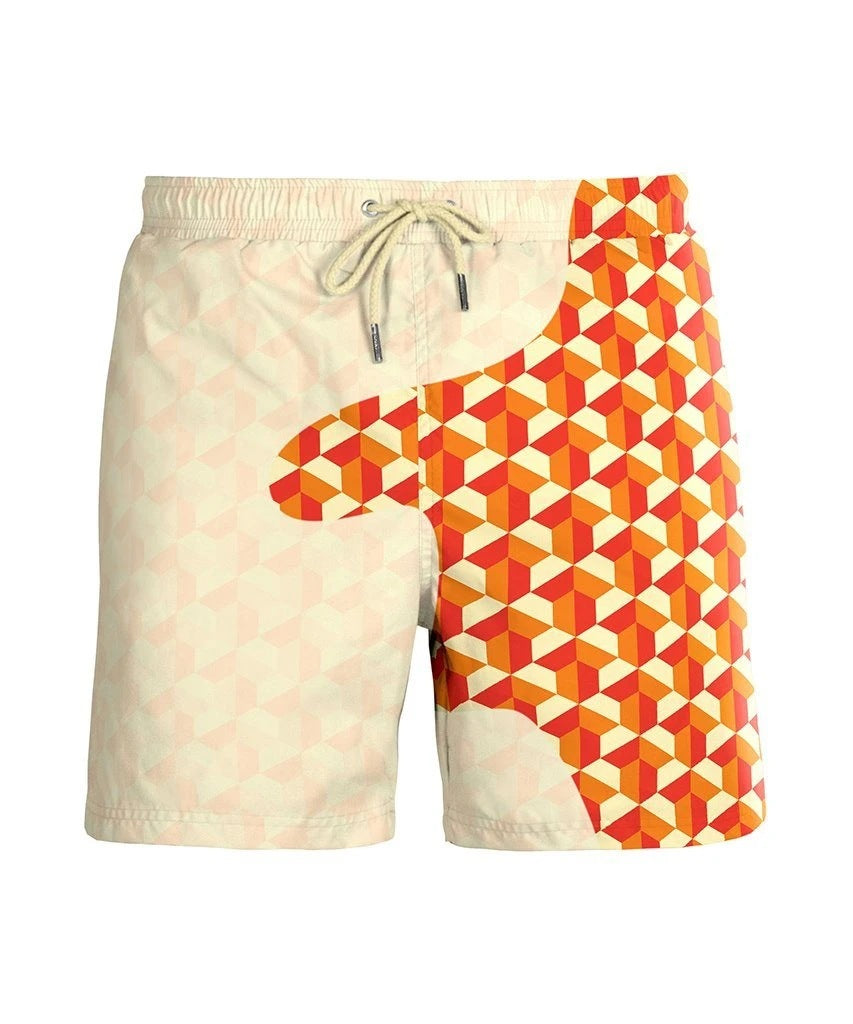 Water Changing Beach Pants Men's Quick Dry Large Size Swimming Pants Warm Color Changing Shorts Men's Swimming Pants