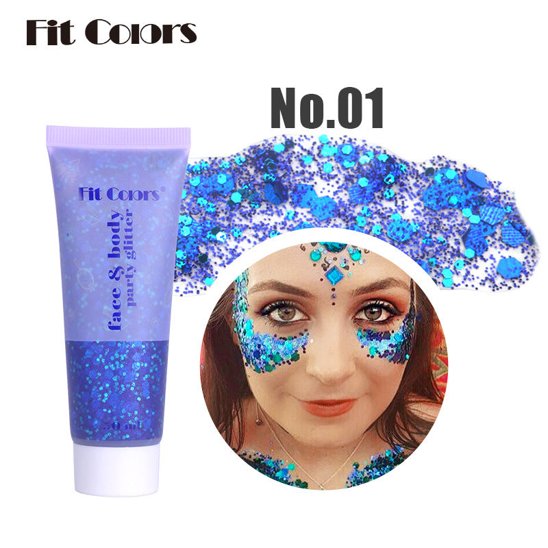 Fit Colors Sequin Gel Mermaid Scale Face Body Lip Sequin Eye Shadow Bright Polarized Stage Makeup