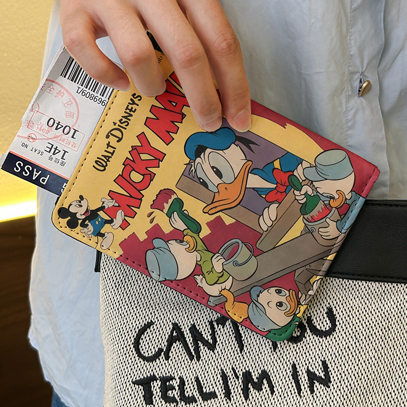 Cute card holder ID bag protective cover multi cartoon passport clip functional card for overseas travel storage