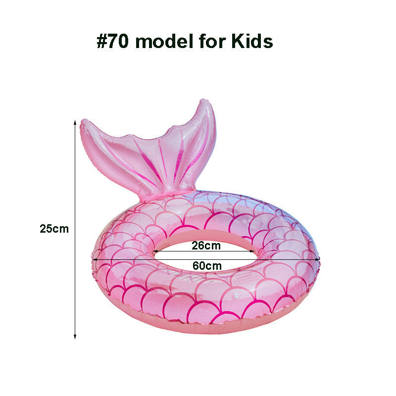 Swimming Ring Mermaid with Backrest Inflatable Swimming Ring Pool Floaters Water Play Tube Mattress Toys for Adult Kids