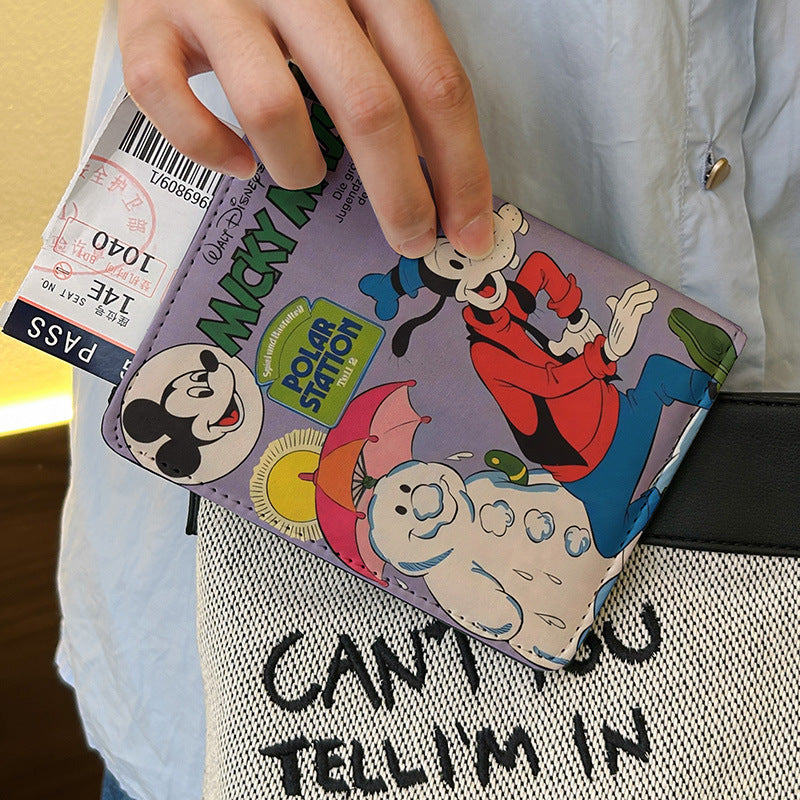 Cute card holder ID bag protective cover multi cartoon passport clip functional card for overseas travel storage