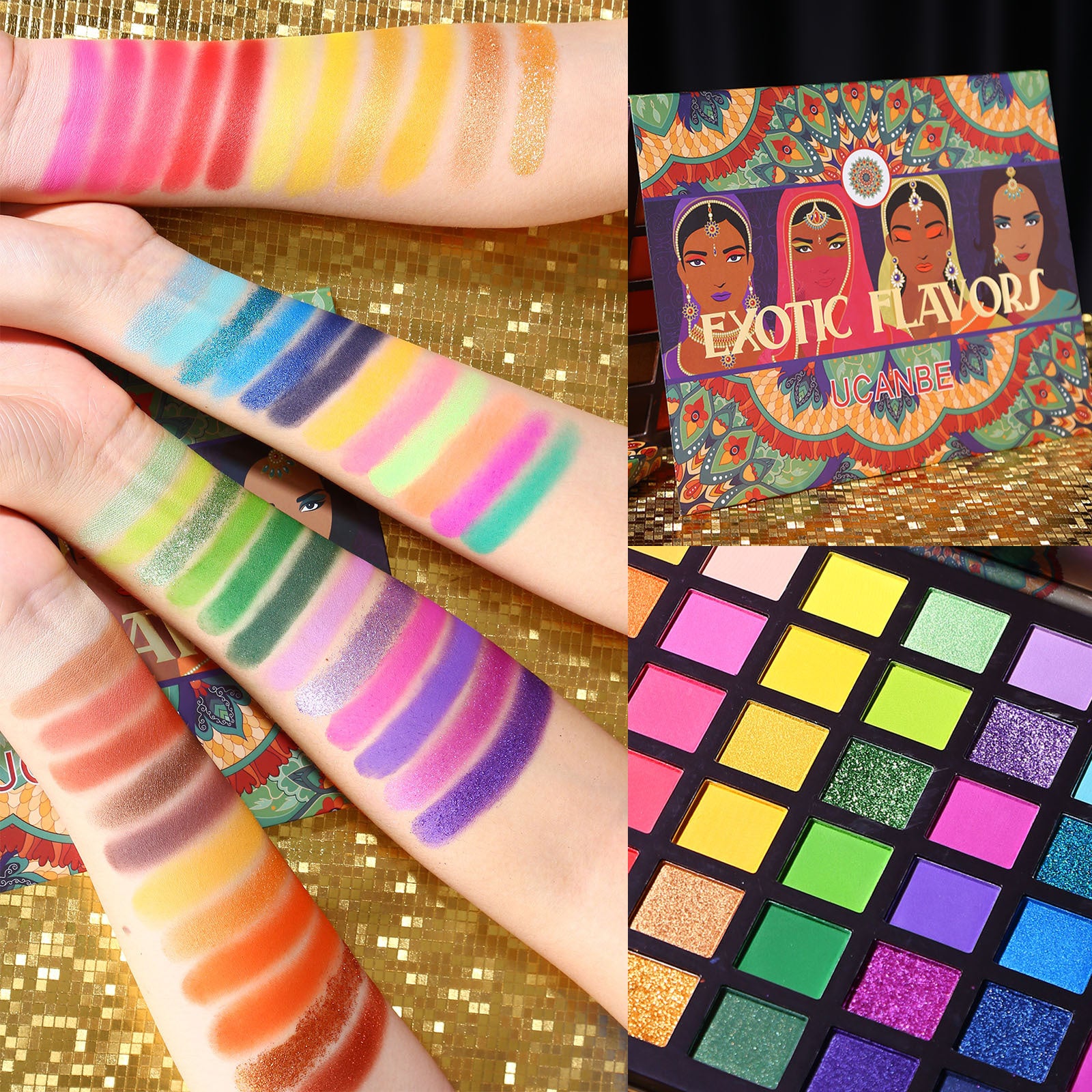 UCANBE 48 Colors Exotic Eyeshadow Palette Shimmer Matte Color Stage Eye Makeup Palette