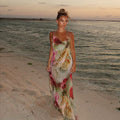 Perspective printed vacation dress