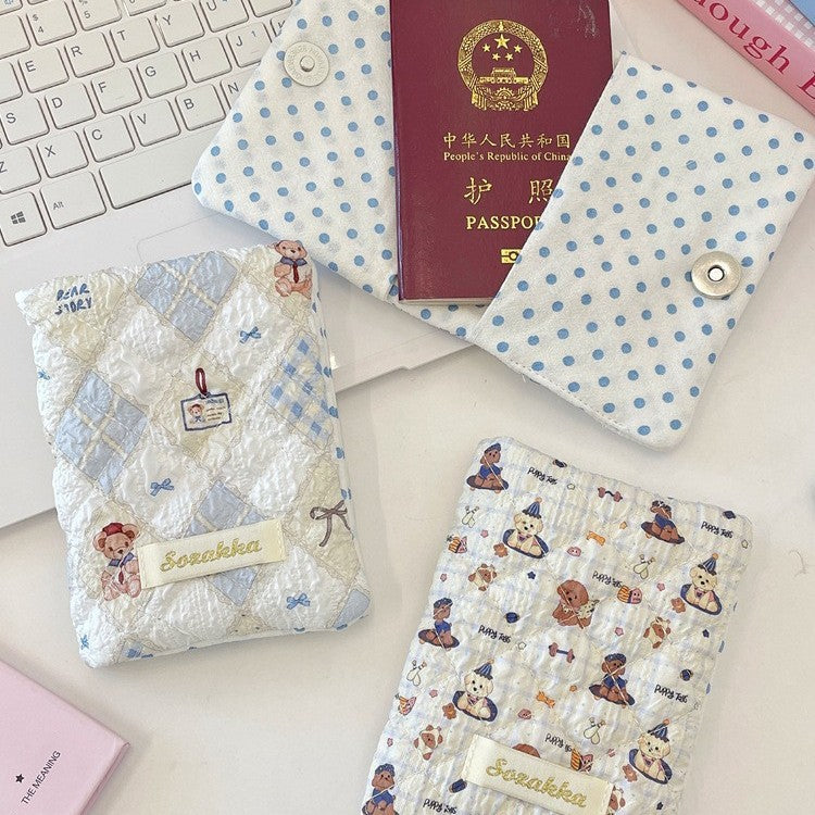 Embossed cartoon passport book overseas card holder protective cover document bag storage bag travel passport clip