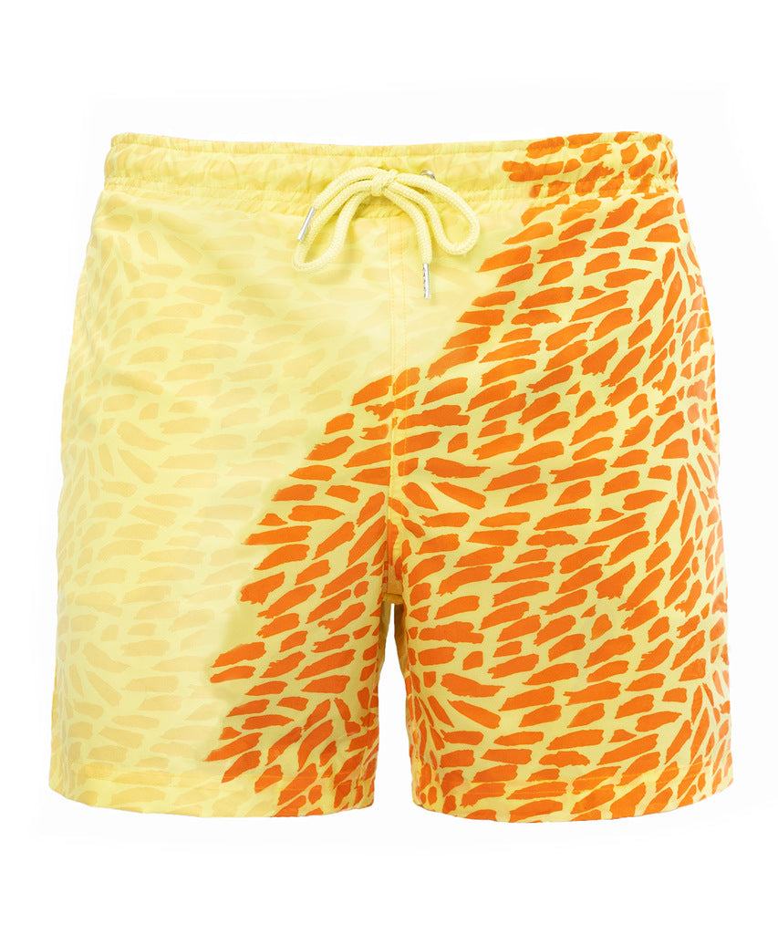 Water Changing Beach Pants Men's Quick Dry Large Size Swimming Pants Warm Color Changing Shorts Men's Swimming Pants