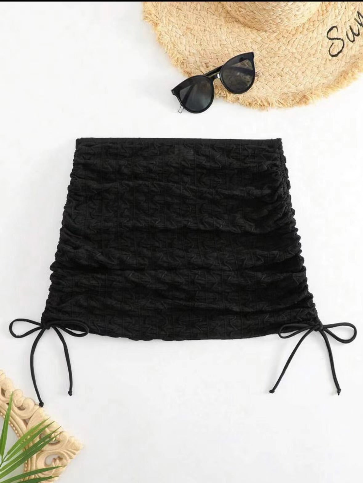 Bikini beach skirt mesh drawstring swimsuit
