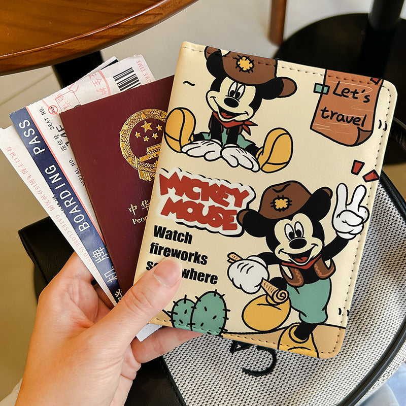 Cute card holder ID bag protective cover multi cartoon passport clip functional card for overseas travel storage