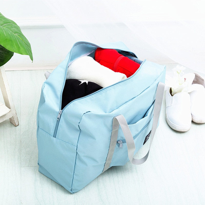 Waterproof Nylon Travel Bags Women Men Large Capacity Folding Duffle Bag