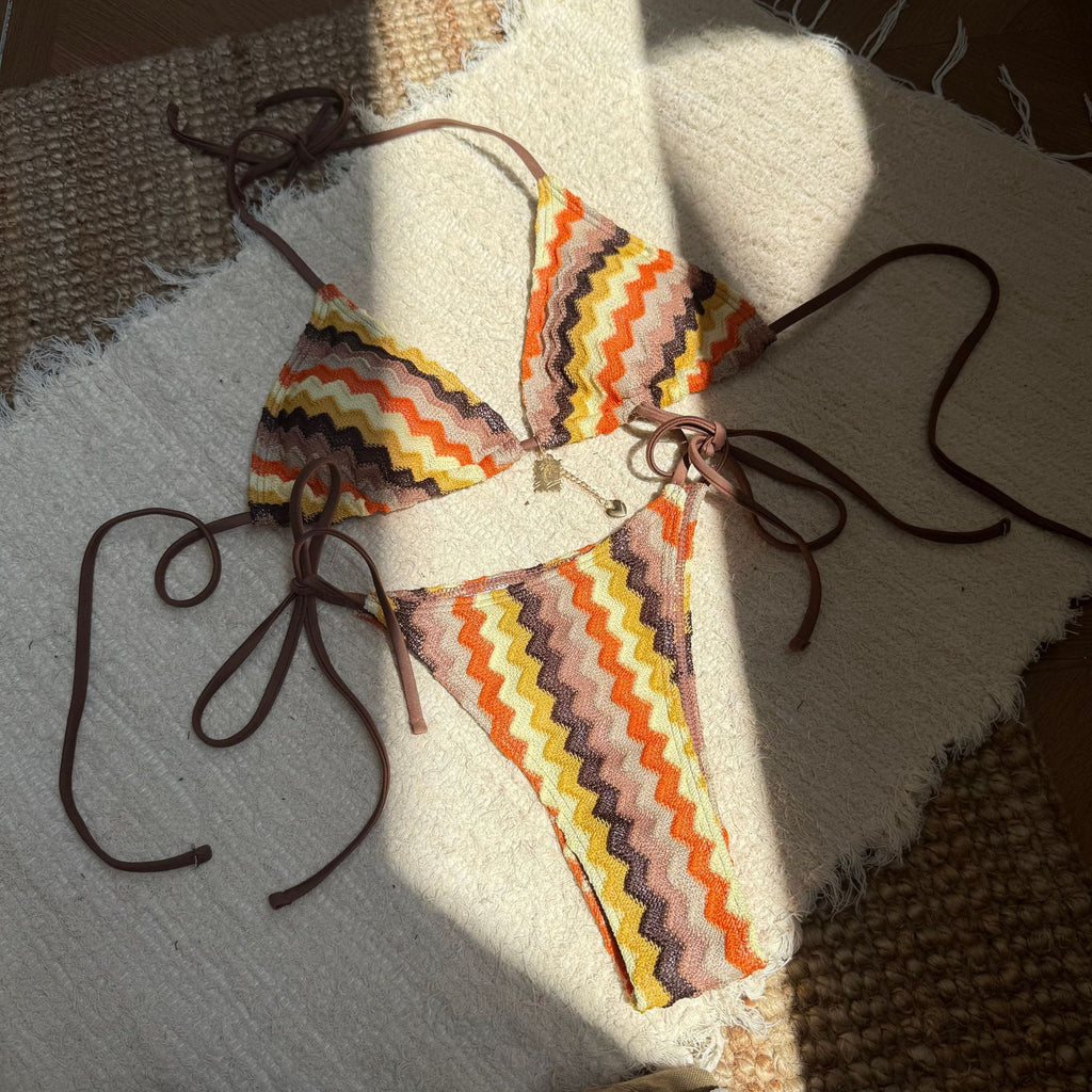 gradient striped bikini beach swimwear for women