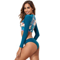 Long sleeved split strapless swimming suit