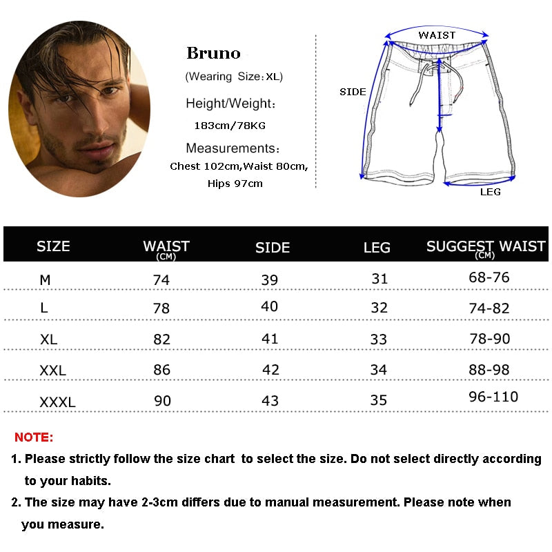 rand Board Shorts Men Breathable Sport Swimming Shorts Solid Color Elastic Waist Beach Shorts