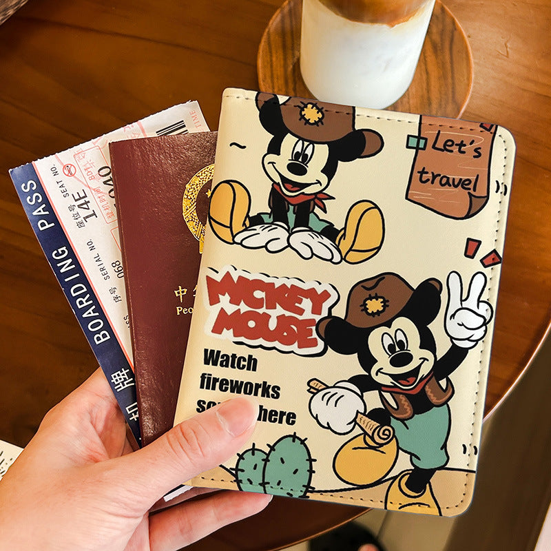 Cute card holder ID bag protective cover multi cartoon passport clip functional card for overseas travel storage