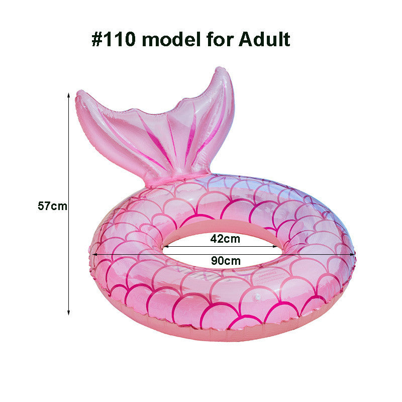 Swimming Ring Mermaid with Backrest Inflatable Swimming Ring Pool Floaters Water Play Tube Mattress Toys for Adult Kids