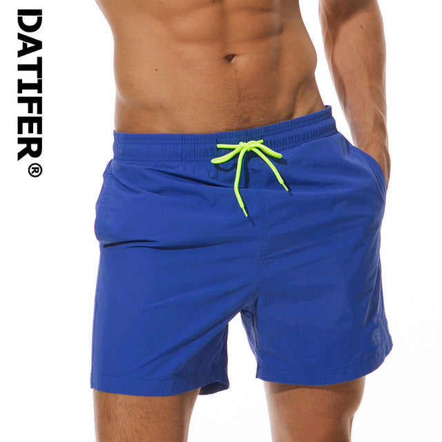 rand Board Shorts Men Breathable Sport Swimming Shorts Solid Color Elastic Waist Beach Shorts