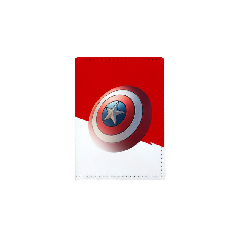 Super Hero Multi functional Passport Bag Printed Travel Passport Clip PU Document Protection Cover