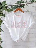Beach beach pattern round neck short sleeved shirt